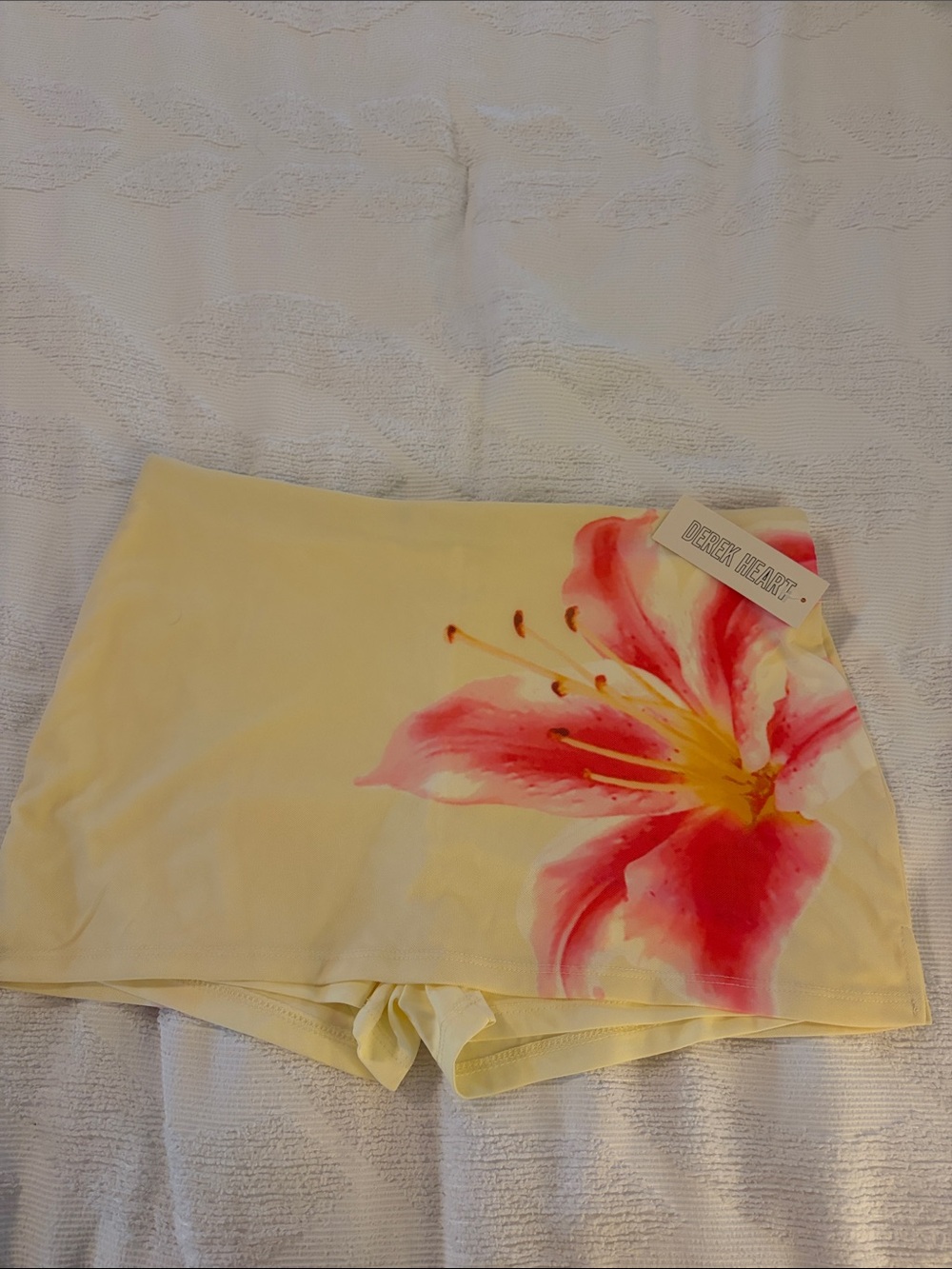 Derek Heart Yellow Skort with Tropical Pink Floral Accent sizeXL